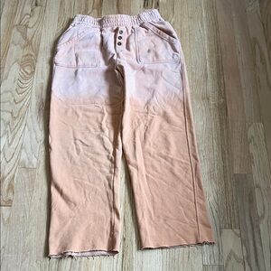 Peach Ombre Wide-Leg Button Front Pants